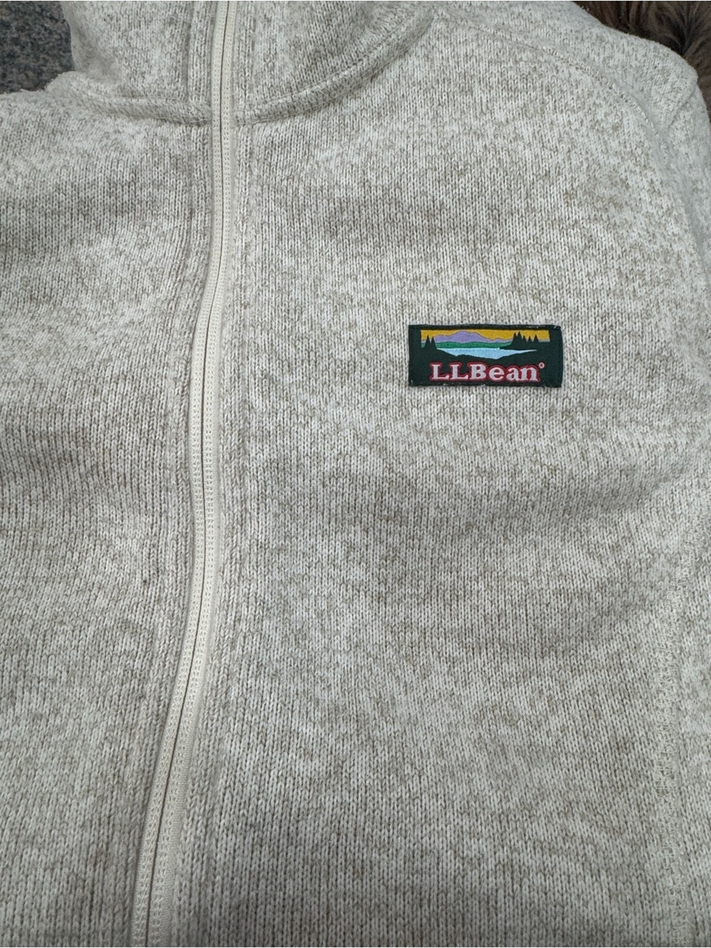 Women's L.L.Bean Sweater Fleece Full-Zip Jacket Cream Sailcloth - Picture 2 of 4